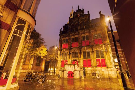 The Hague at night. The Hague, South Holland, Netherlands.