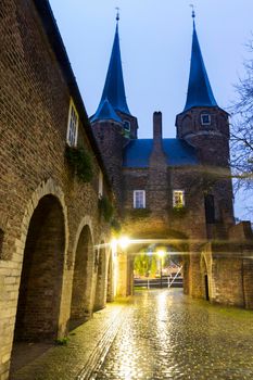 Gate in Delft at evening. Delft, South Holland, Netherlands.