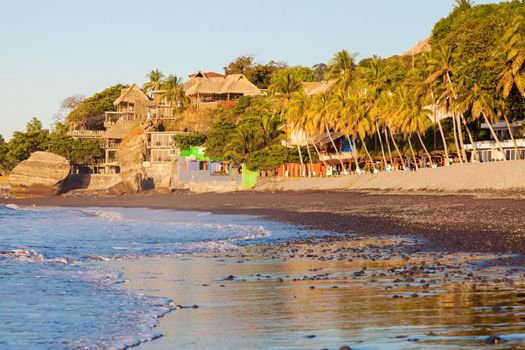 El Tunco Beach in Salvador. El Tunco, El Salvador.
