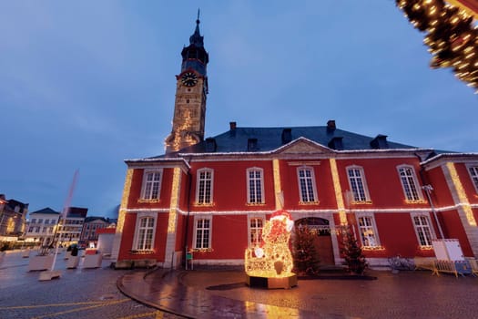 Main Square in Sint Truiden at dawn. Sint Truiden, Flemish Region, Belgium.