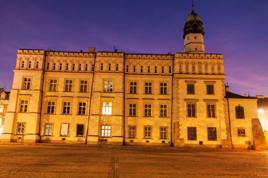 Kazimierz old town hall on Wolnica Square in Krakow. Krakow, Malopolskie, Poland.