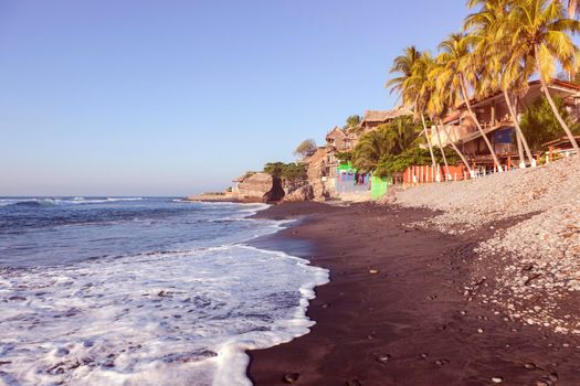 El Tunco Beach in Salvador. El Tunco, El Salvador.