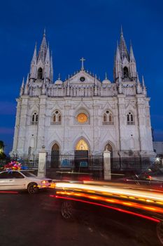 Santa Ana Cathedral at night. Santa Ana, El Salvador.