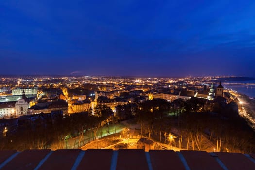 Old town of Grudziadz at night. Grudziadz, Kuyavian-Pomeranian Voivodeship, Poland.