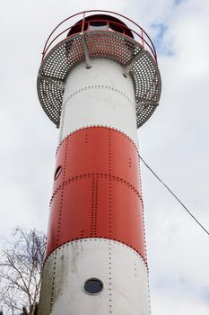 Jastarnia Lighthouse by Baltic Sea. Jastarnia, Pomerania, Poland.
