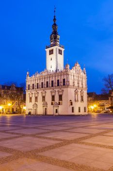 Chelmno City Hall at evening. Chelmno, Kuyavian-Pomeranian, Poland.
