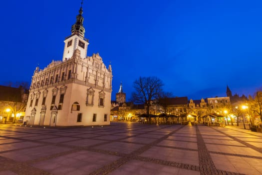 Chelmno City Hall at evening. Chelmno, Kuyavian-Pomeranian, Poland.