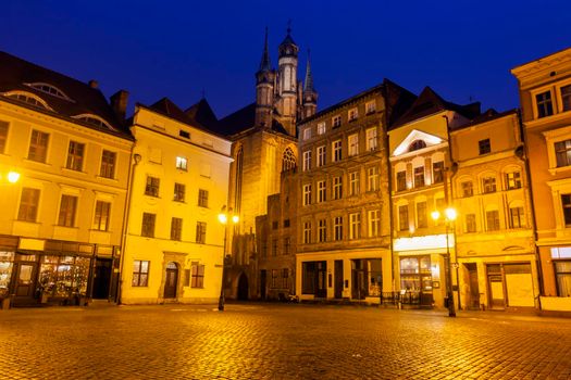 Old Town of Torun at night. Torun, Kuyavian-Pomeranian Voivodeship, Poland.