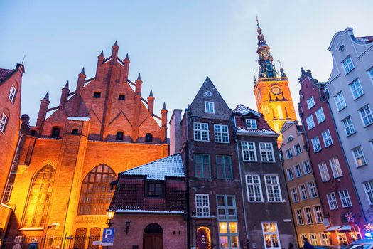 Arthur Court and Main Town Hall in Gdansk. Gdansk, Pomerania, Poland.
