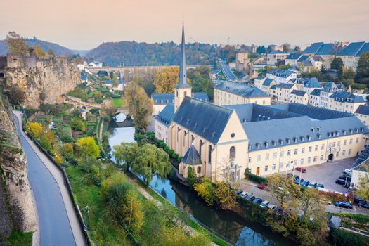 Neumunster Abbey in Luxembourg City. Luxembourg City, Luxembourg.