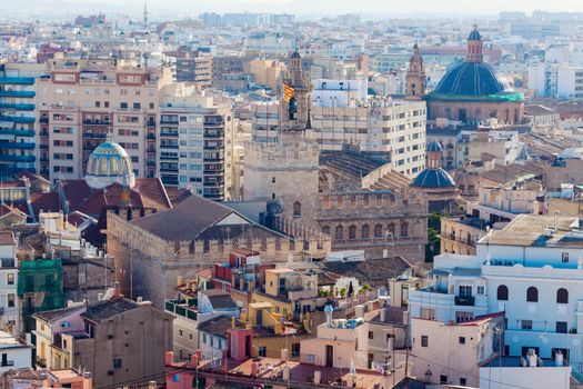 Aerial panorama of Valencia. Valencia, Valencian Community, Spain.