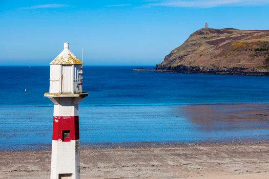 Lighthouse in Port Erin on the Isle of Man. Port Erin, Isle of Man.