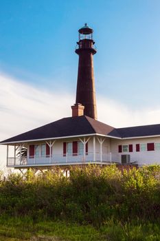 Bolivar Point Lighthouse. Galveston, Texas, USA.