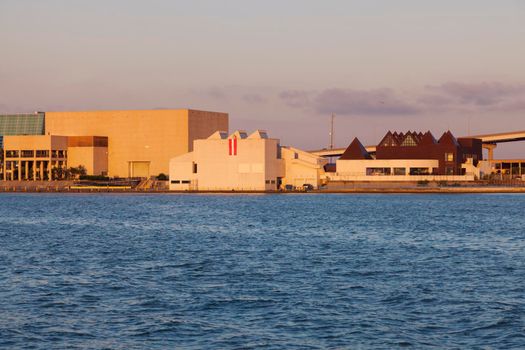 Panorama of Corpus Christi at sunrise. Corpus Christi, Texas, USA.