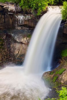 Minnehaha Falls in Minneapolis. Minneapolis, Minnesota, USA.