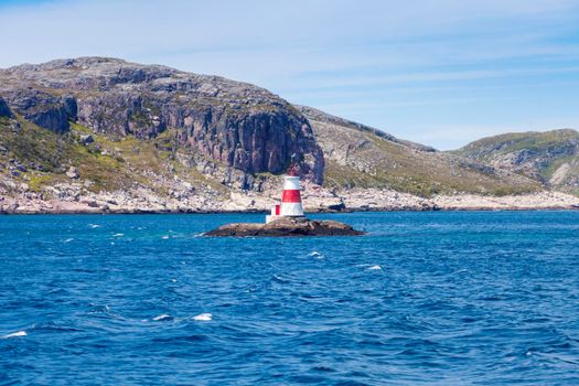 Rocher Petite Saint Pierre Lighthouse. Saint Pierre, Saint Pierre and Miquelon.