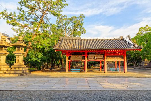 Osaka, Japan - 21 Nov 2018 - Sumiyoshi Grand Shrine or Sumiyoshi Taisha in Osaka City, Kansai, Osaka, Japan.