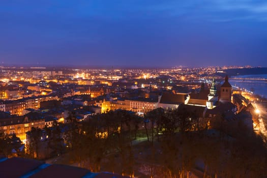 Old town of Grudziadz at night. Grudziadz, Kuyavian-Pomeranian Voivodeship, Poland.