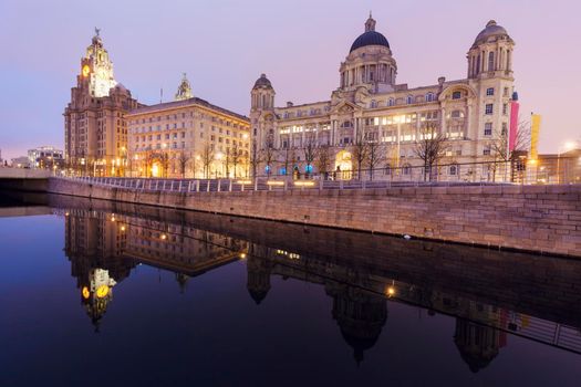 Royal Liver and Port of Liverpool Building. Liverpool, North West England, UK.