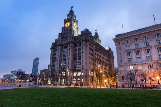 Royal Liver Building in  Liverpool, North West England, Poland.