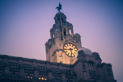 Royal Liver Building in  Liverpool, North West England, Poland.