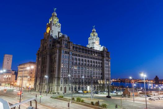 Royal Liver Building in  Liverpool, North West England, UK.