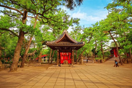 Osaka, Japan - 21 Nov 2018 - Sumiyoshi Grand Shrine or Sumiyoshi Taisha in Osaka City, Kansai, Osaka, Japan.