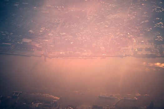 Aerial view of Liverpool.  Liverpool, North West England, UK.