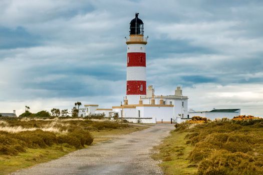 Point of Ayre Lighthouse on the Isle of Man. Douglas, Isle of Man.