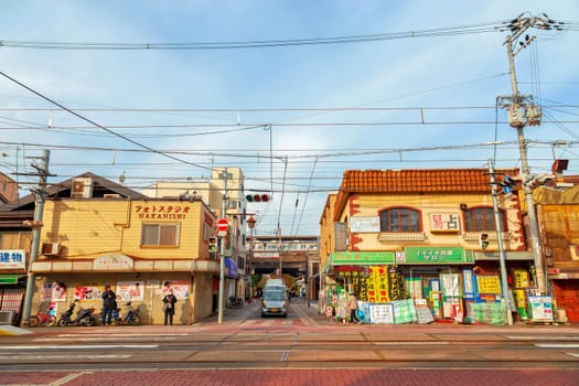 Osaka, Japan - 21 Nov 2018 - Sumiyoshi,Sumiyoshi-ku,Life in the morning in Sumiyoshi, Osaka, Japan