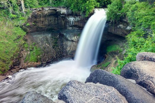 Minnehaha Falls in Minneapolis. Minneapolis, Minnesota, USA.