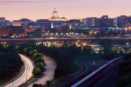 Panorama of St. Paul with State Capitol Building. St. Paul, Minnesota, USA.