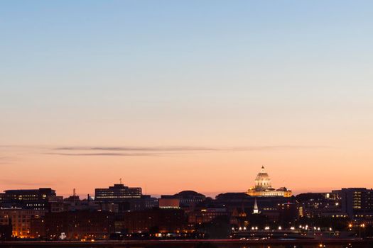 Panorama of St. Paul with State Capitol Building. St. Paul, Minnesota, USA.