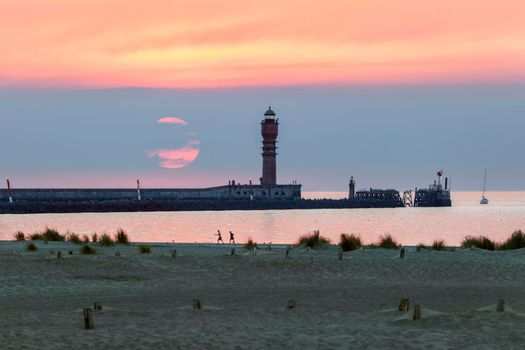 Feu de Saint Pol Lighthouse in Dunkirk. Dunkirk, Hauts-de-France, France.