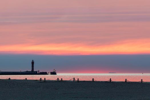 Feu de Saint Pol Lighthouse in Dunkirk. Dunkirk, Hauts-de-France, France.