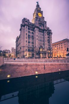 Royal Liver Building in Liverpool, North West England, UK.