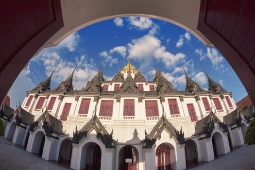 Ratchanatdaram Temple (Metal Castle or Iron )in Bangkok, Thailand.