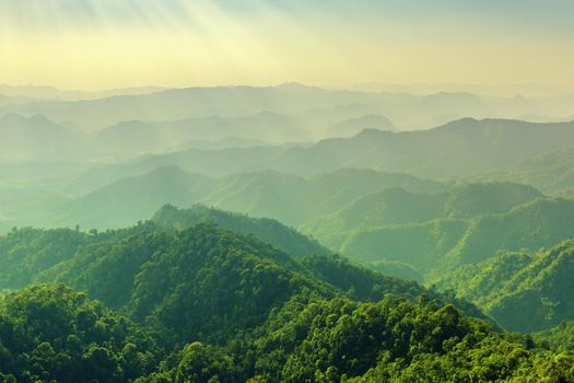 High mountain in morning time. Beautiful natural landscape