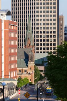 Panorama of St. Paul from State Capitol hill. St. Paul, Minnesota, USA.