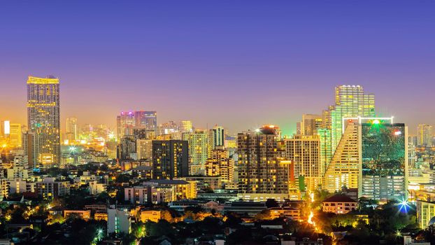 Cityscape Bangkok modern office buildings, condominium in Bangkok city downtown