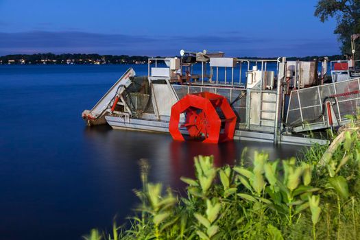 Boat on Lake Monona. Madison, Wisconsin, USA.