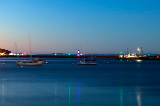 Port of Saint Pierre panorama with the lighthouse. Saint Pierre, Saint Pierre and Miquelon.