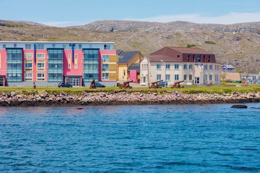 Cannons on the shore in Saint Pierre. Saint Pierre, Saint Pierre and Miquelon.