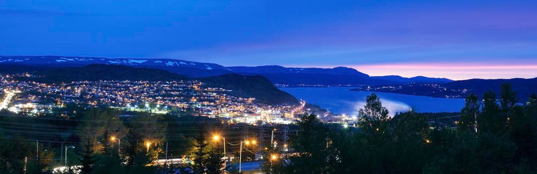 Corner Brook at sunset. Corner Brook, Newfoundland and Labrador, Canada.