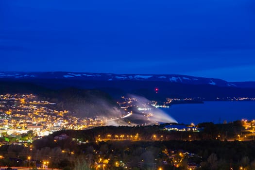 Corner Brook at night. Corner Brook, Newfoundland and Labrador, Canada.
