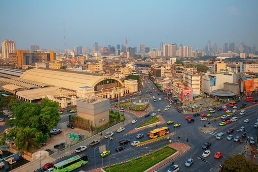 BANGKOK, THAILAND - 22 Dec 2018  :Bangkok Railway Station, Hua Lamphong in transportation concept.