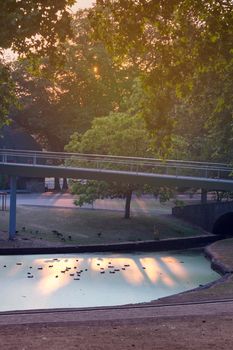 Park of the Boverie in  Liege. Liege, Wallonia, Belgium.