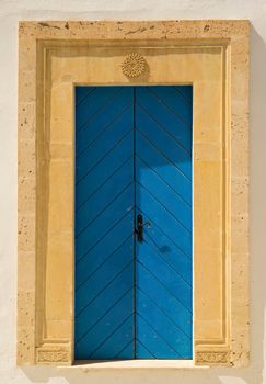 Old Blue door with arch from Tunisia. Sidi Bou Said