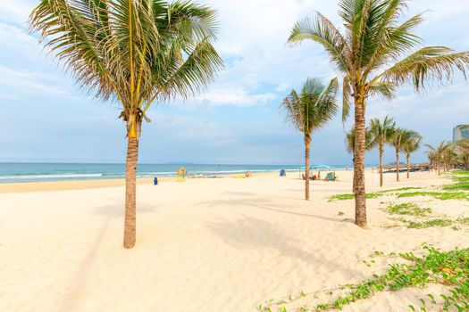 Danang, Vietnam: 9 May 2019 - My Khe beach is a beautiful beach in Danang city , Vietnam.