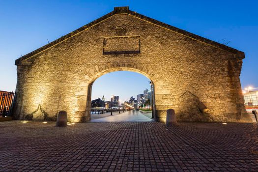 Stone arch in Liverpool.  Liverpool, North West England, UK.